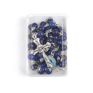 Cuentas <span class=keywords><strong>de</strong></span> gemas azules <span class=keywords><strong>para</strong></span> hombres, <span class=keywords><strong>cadena</strong></span>, <span class=keywords><strong>Rosario</strong></span>, lapislázuli católico, piedras, <span class=keywords><strong>Rosario</strong></span> <span class=keywords><strong>para</strong></span> mujeres - Product Image 3