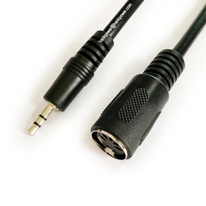 Câble <span class=keywords><strong>MIDI</strong></span> 5 broches DIN femelle vers prise jack 3,5 mm 3 pôles pour guitare, microphone, système audio - Product Image 1