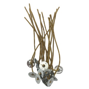 Stoppino Pre-cerato canapa Art con rivestimento in cera d'api naturale 2 mm10cm di lunghezza stoppino precabed con Base in metallo per pasqua - Product Image 1