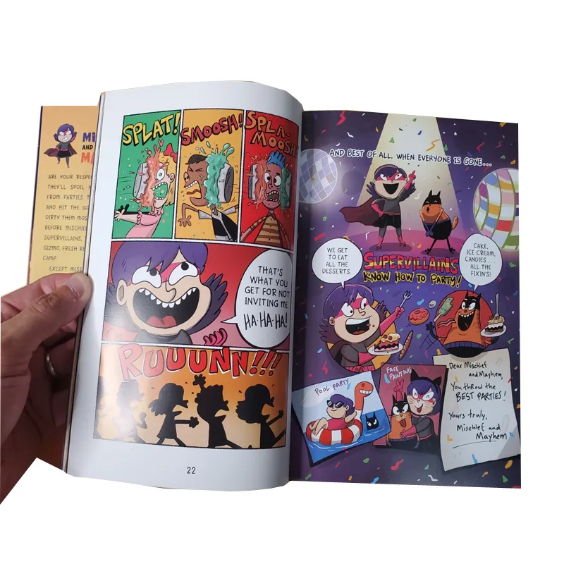 China Printer Cheap Book Publishing Custom Bright Color Softcover Kids Comic Book Printing Service