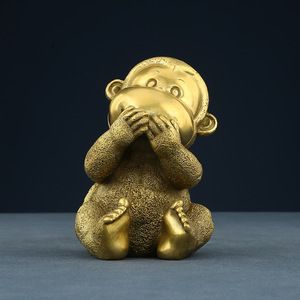 Figura de mono de bronce, artesanía, doce animales del zodiaco, decoración para el hogar y la sala de estar, estilo tradicional, material de cobre - Product Image 1
