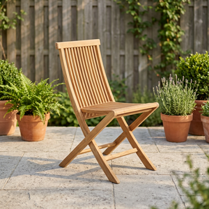 Chaise de salle à manger d'extérieur moderne, pliable, en teck massif, écologique, imperméable, portable et durable - Product Image 2