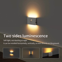 Lampe de nuit à induction sans fil USB 5V rechargeable Détecteur de mouvement Lampe murale pour chambre à coucher Cuisine Escalier Couloir