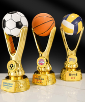 Trophée de football en résine Creative Qatar Sport Champions League, fabricant chinois, or argent, trophée de récompenses de football personnalisé