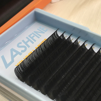 LASHFINE Extension de cils noir de jais 20mm D Curl Mink Matte Cashmere Extension de cils de volume russe vente en gros