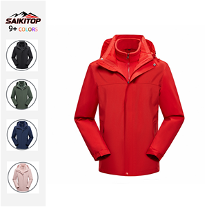 Ensemble deux pièces coupe-vent uni pour le ski d'hiver, <span class=keywords><strong>veste</strong></span> de ski imperméable et coupe-vent pour l'extérieur - Product Image 1