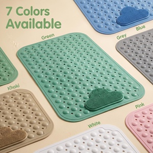 Tapis de Douche Antidérapant en Plastique pour Salle de Bain avec Ventouses et Trous de Drainage, pour Massage des Pieds - Product Image 5