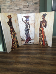 3 piezas de arte en lienzo de mujeres africanas, niñas africanas con trajes nacionales, <span class=keywords><strong>lienzos</strong></span> de arte de pared africanos, accesorios de pared <span class=keywords><strong>para</strong></span> regalo, etc. - Product Image 6