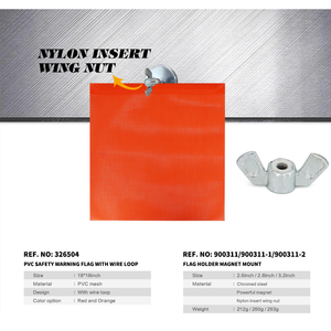 Banderas de advertencia de seguridad de malla de PVC naranja y rojo para carretera, kit de monturas magnéticas con bolsa con cremallera para camiones y remolques, 25 uds. - Product Image 3