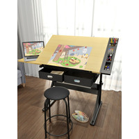 Bureau de dessin réglable en bois durable et écologique au design moderne pour les artistes, l'école, la chambre et le salon.