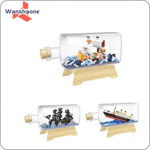 Diamant magique en bouteille Titanic bateau de croisière modèle bricolage Micro particule assemblage MILLE ENSOLEILLÉ blocs de construction en plastique jouets briques