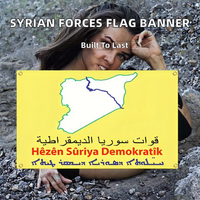 Drapeau rectangulaire en polyester des Forces Démocratiques Syriennes, impression numérique, 4 œillets, réglable, pour décoration murale de dortoir