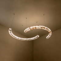 Lustre suspendu Art Déco minimaliste moderne en albâtre nordique pour table à manger, îlot de cuisine, luminaire d'intérieur