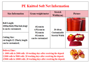יצרן גלילי רשת PE סרוגים במשקלים 4KG 5KG 6KG, שקיות רשת לאריזת תפוזים, תפוחי אדמה ופירות אחרים - Product Image 6