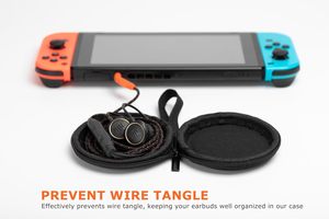 เคสหูฟังสีดำกันกระแทกวัสดุ EVA แบบแข็งขนาดเล็กพกพาได้เคสหูฟังแบบมีสายสำหรับหูฟัง <span class=keywords><strong>Apple</strong></span> <span class=keywords><strong>Earpods</strong></span> Galaxy <span class=keywords><strong>USB</strong></span>-<span class=keywords><strong>C</strong></span> - Product Image 5