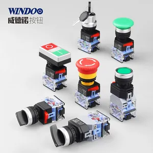 Wholesale cable selector 3 way-LA38 series 22mm waterproof selector push button switch Direct Emergency Shut Off Stop Mushroom 2 position 3 position selector