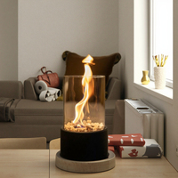 Cheminée d'alcool portable de grande taille pour table, foyer bioéthanol sans conduit, autoportant, pour salon, hôtel, décoration de mariage, cadeau