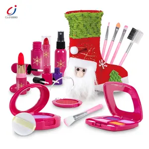 Simulated cosmetics christmas theme pretend play child real beauty princess make up toy cosmetic toy for kids girl