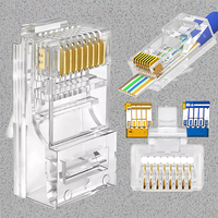 Connecteur RJ45 AOGE Cat6 pour câble Ethernet, prise modulaire PC, boîtier transparent, contacts en cuivre, IP20, rectangulaire