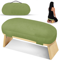 Petit tabouret pliant moderne pour se pencher, coussin extra épais et confortable, banc de méditation en bambou naturel pour salon, idéal pour la chaussure.
