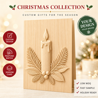 Enveloppe personnalisée de Noël 5x7 pouces avec relief sculpté, cadeau d'entreprise pour les fêtes, en carton recyclé, estampage à chaud 300/350 g/m²