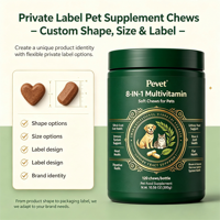 Pevet 8-en-1 Multivitamines à croquer pour animaux de spectacle : Soutient la peau, le pelage, les articulations, le cœur, la digestion, les voies urinaires, la vision et la santé bucco-dentaire - Vente en gros