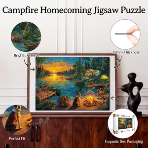 OEM Puzzle Factory Customization 1000 Pieces Campfire Homecoming <b>Jigsaw</b> puzzle for Educational Toy - Product Image 3