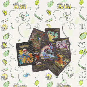 YY Vente en gros à bas prix 55 pièces <span class=keywords><strong>Cartes</strong></span> Pokémon Or Argent Noir Jeu de société 16 joueurs Plateau de Carrom portable Anglais Français - Product Image 3