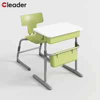 Ensemble bureau et chaise pour étudiants, design ergonomique avec structure en acier pour mobilier de classe moderne au collège, nouveau style