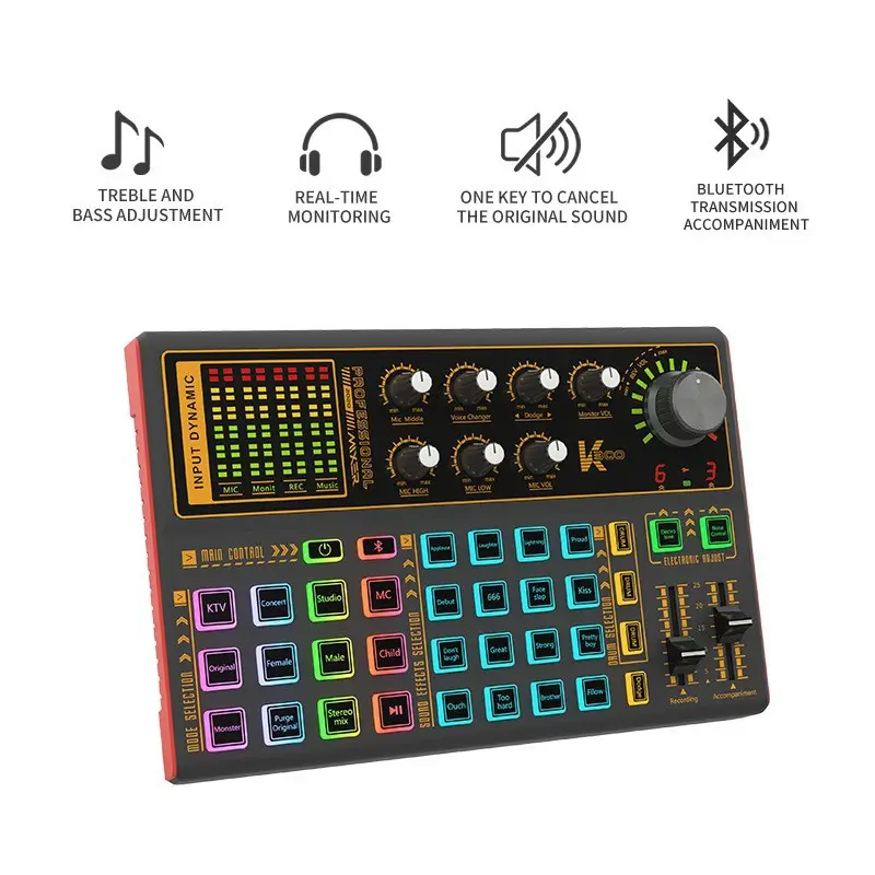 Professional Connect Phone Tablet Live Show Audio Interface External Sound Card USB Live Broadcast Live Sound Card