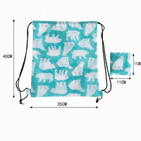 Sac à dos pliable en polyester avec cordon de serrage, impression de logo personnalisé, sac de sport, sac d'école, pochette de voyage pliable 35x40cm, fabrication OEM