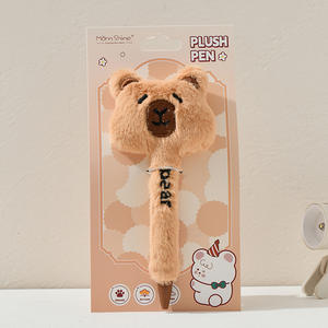 Bolígrafos de Plástico de Peluche al por Mayor, Diseño de Panda, Lindos Bolígrafos de Presión, Negros, Creativos, Útiles Escolares, Papelería - Product Image 3