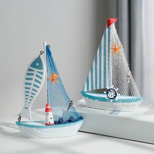 Mediterraneo decorato modello di <span class=keywords><strong>barca</strong></span> a vela soprammobili semplici a vela creativi regali <span class=keywords><strong>barca</strong></span> <span class=keywords><strong>da</strong></span> <span class=keywords><strong>pesca</strong></span> pirata - Product Image 4