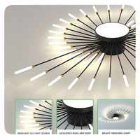 Éclairage intérieur moderne Lumières de maison intelligente Lustre à intensité variable Plafonnier Décoration Salon Plafonniers