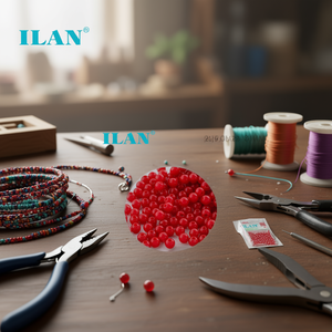 ILAN Abalorio Perline Rosse da 8 mm per la Creazione di Gioielli - Product Image 2