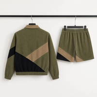 Ensemble de survêtement court coupe-vent en velours côtelé pour homme – Respirant, style rétro vintage, streetwear, logo personnalisé, OEM, ODM, tendance