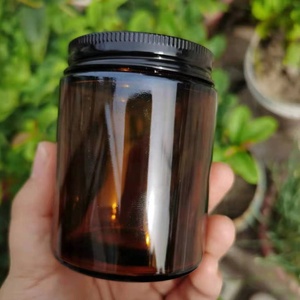 Hot-selling Empty 150ml 5oz Amber clear Glass <strong>Candle</strong> Jar Holders <strong>Lanterns</strong> With Aluminum Lid for <strong>Candle</strong> Making - Product Image 2