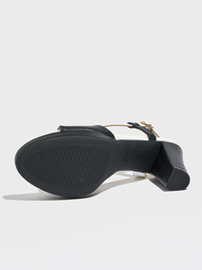 <span class=keywords><strong>Sandali</strong></span> Estivi Bicolore Nero e Bianco con Tacco Alto 9,5 cm, Scarpe Eleganti da Festa per Donne, Leggere e Sexy con Punta Aperta - Product Image 3