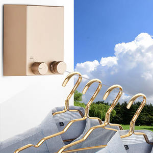 <span class=keywords><strong>Corde</strong></span> à <span class=keywords><strong>linge</strong></span> murale rétractable pratique et multifonctionnelle en aluminium inoxydable pliable pour l'extérieur et la <span class=keywords><strong>maison</strong></span> à rebond lent - Product Image 2