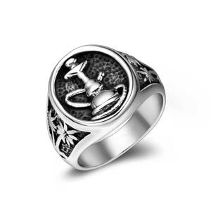 Men's Anchor <b>Ring</b> <b>Titanium</b> Steel Geometric Design Gift Jewelry SA990 - Product Image 1