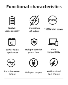Estación de Energía Portátil 1500W 1000Wh - Product Image 5