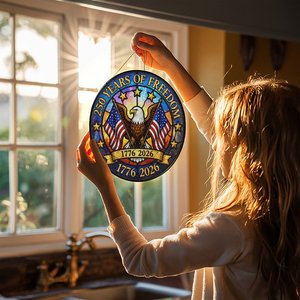 Atrapasueños de Vidrio con Diseño de 250 Años de Historia de Estados Unidos, Decoración para Colgar en la Ventana - Product Image 4