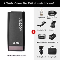 Godox AD200pro Lampu Flash Eksternal 200W TTL Sinkronisasi Kecepatan Tinggi Baterai Lithium Portabel Lampu Fotografi Dual-Head untuk Kamera