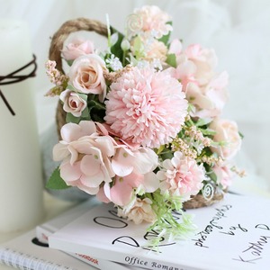 Pequeño juego de bonsái <span class=keywords><strong>Hortensia</strong></span> Rosa hierro imitación maceta plástico flor artesanía adornos para Acción de Gracias boda colgante de pared - Product Image 4