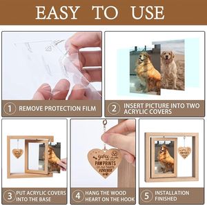 Nouveau cadre Photo américain amour en bois rotatif cadre Photo créatif objet pour animaux de compagnie ornement cadre Photo - Product Image 5