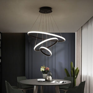 Wohnzimmer Kronleuchter moderne einfache atmos phä rische Kronleuchter Treppe Ring Licht Luxus Netzwerk rotes Restaurant nordische Beleuchtung - Product Image 1