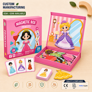 Juego de Rompecabezas Magnético para Niños Pequeños, Juguete Educativo Montessori, Disfraz de Princesa, Juego de Ensamblaje de Rompecabezas con Caras Intercambiables - Product Image 1