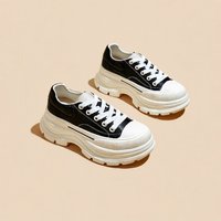 Baskets Chunky à Plateforme à Lacets, Semelle Épaisse, Chaussures Décontractées à Bout Rond en Cuir, Chaussures de Marche Tendance pour Femmes, Prise en Charge OEM ODM