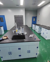 Banc de laboratoire en polypropylène résistant aux acides et aux alcalis, banc latéral ou îlot de travail avec étagère à réactifs pour laboratoire de chimie