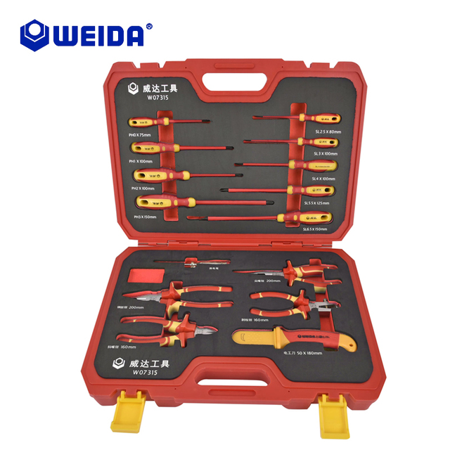 15Piece OEM Customizable Electrician Tool Set with Wrench and Screwdriver High-Voltage Resistant Insulation Maintenance Kit